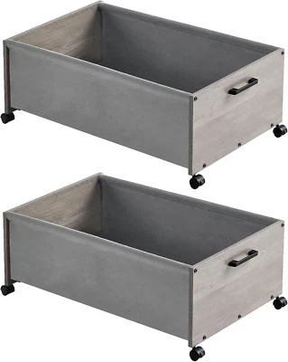 Almacenamiento debajo de la cama con ruedas, cajones de almacenamiento debajo de la cama de madera, debajo del zapato de la cama Foto 1 de 4