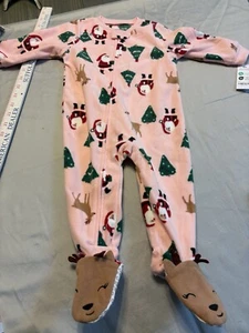 Carters Girls 12 Months Sleeper Winter Christmas E-14 - Picture 1 of 3
