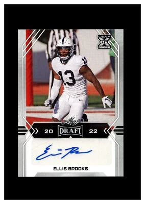 2022 Leaf Draft and Prospects Autographs White #BAEB1 Ellis Brooks RC Penn State - Image 1 of 2