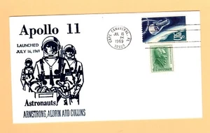 Apollo 11 Launch ( 07/16/1969) Armstrong; Aldrin & Collins -Thermograph cachet - Picture 1 of 1