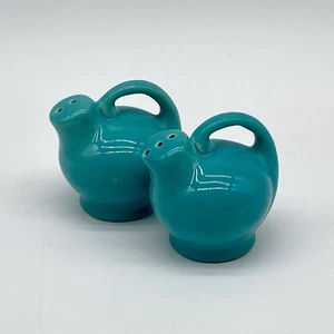 Unbranded MCM Pitcher Style Ceramic Salt & Pepper Shaker Set Aqua Blue - Picture 1 of 11