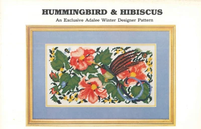 Hummingbird & Hibiscus Needlepoint Pattern Adalee Winter - Image 1 of 2