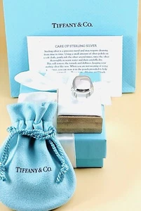 Tiffany & Co quadratischer Siegelring Sterlingsilber geriffelt. Größe 5. Unisex. NEUWERTIG - Bild 1 von 13