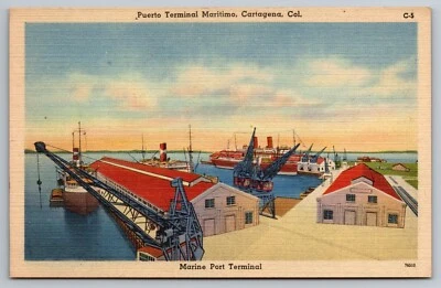 Terminal Portuaria Marítima en Cartagena. Postal Colombia Foto 1 de 2