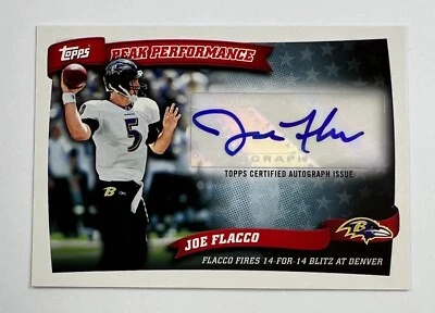 Topps Peak Performance 2010 #PPA-JF Joe Flacco automático AR83 Foto 1 de 2