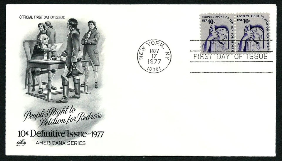 USA, SCOTT # 1592, ARTMASTER FDC COVER - PEOPLE'S RIGHT TO PETITION FOR REDRESS - Image 1 of 1