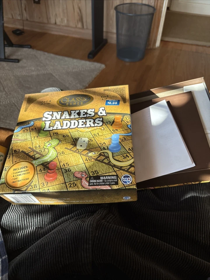 Snakes and Ladders Classic Family Board Game Ages 5 And Up Free Shipping - Image 1 of 4