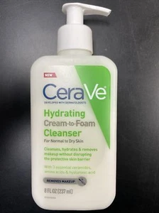 CeraVe Hydrating Cream to Foam Cleanser 8 Oz Normal to Dry Skin Fragrance Free - Picture 1 of 2