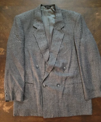 Vintage Levis Exact Blazer Mens 44L Gray Double Breast Jacket Coat Business - Image 1 of 4