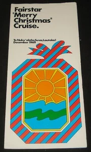 Folleto turístico de crucero de Navidad Sitmar Fairstar Fiji de colección de los años 60 - Imagen 1 de 3