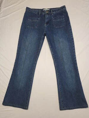 Pantalones de mezclilla Adolfo vintage Y2K para mujer talla 14 corte bota elástico tiro alto 35 X 28 Foto 1 de 4