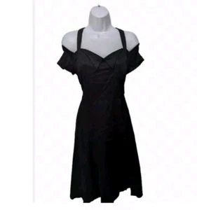 NWT Torrid Cold Shoulder Skater Dress Mini Womens 12 Black Formal Flirty drs3.4 - Picture 1 of 10