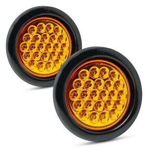 Pair of Pro LED ST40A 4" Round Amber Strobe Lights - Replaces Buyers SL40AR - Picture 1 of 8