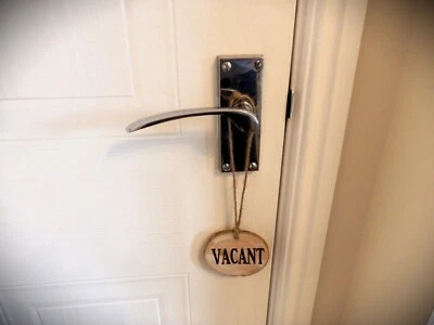 VACANT/ENGAGED (double sided) - rustic log slice - Image 1 of 4