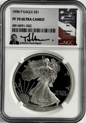 1996 Silver Eagle NGC PF70 UC   Thomas URAM - Image 1 of 4