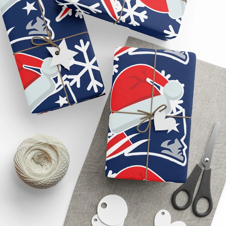 Papel de embrulho NFL New England Patriots embrulho presente de Natal time de futebol  - Imagem 1 de 1