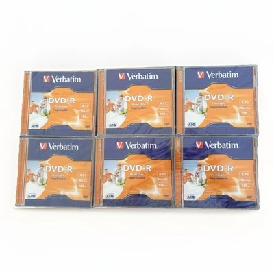 Lot Of 6 - VERBATIM DVD-R 4.7GB 16X Individual DVDs New & Sealed - Image 1 of 4