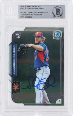 Noah Syndergaard NY Mets Signed 2015 Bowman Chrome MLB BAS Fanatics Rookie Card - Image 1 of 3