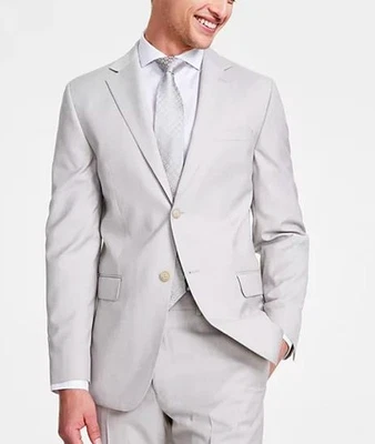 DKNY Hombre Ajuste Moderno Natural Limpio Traje Chaqueta Blazer 42 L NUEVO $360 DNUR143W0091 Foto 1 de 4