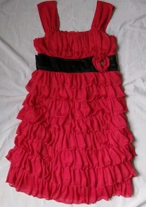 My Michelle Red Ruffle Sleeveless Dressy Dress Girls Size 10 - Picture 1 of 7