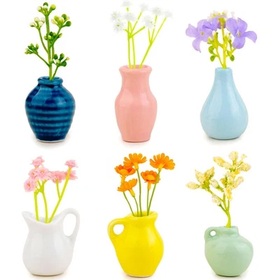 6 Piezas Mini Jarrón Cerámico Imanes para Nevera, Lindos Pequeños Jarrones Imanes para Flor... Foto 1 de 4