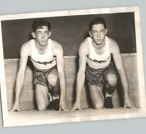 TWIN TRACK STARS BLAINE & WAYNE RIDEOUT North Texas College 1937 Press Photo - Picture 1 of 2