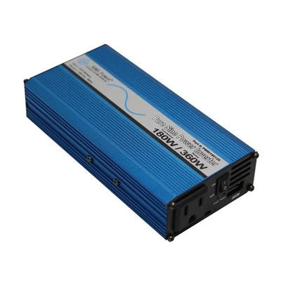 AIMS Power 180W Pure Sine Wave Inverter with USB Port Compact Lightweight Design - Image 1 of 4