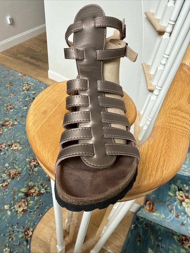 Betula by Birkenstock 凉鞋女式 7 青铜棕色角斗士绑带踝小腿 — 第 1/4 张图片