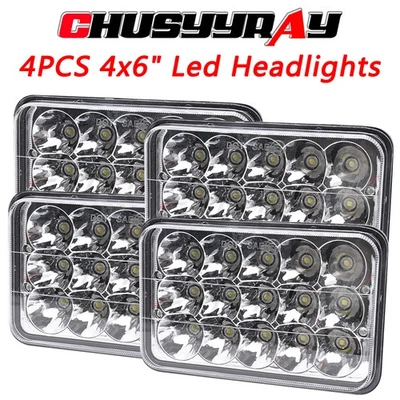4pcs FOR  Mercury Cougar Marquis 1977-1986 4x6'' inch LED Headlights Hi/Lo Beam - Image 1 of 4