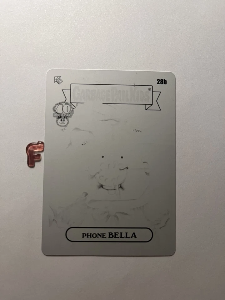 2025 Topps Garbage Pail Kids GPK 40th Phone Bella 1/1 Black Printing Plate #28b - Image 1 of 2