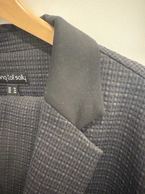 "Chaqueta y pantalón de vestir larga alta Sally LTS Seersucker talla 16 36"" entrepierna" Foto 1 de 4