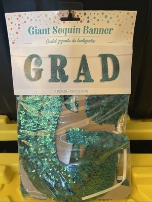 NEW Amscan 12’ Giant Sequin GRAD Banner - Image 1 of 2