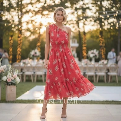 Vestido midi de un hombro Monique Lhuillier 2 Foto 1 de 4