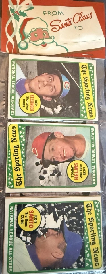 1969 Topps Holiday Rack Pack w/ HOF Ron Santo, Don Kessinger, Tommy Helms - Image 1 of 4
