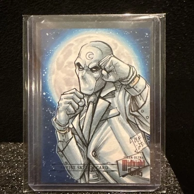 Chris Foreman Moonknight Sketch Card Fleer Ultra Midnight Sons Marvel 1/1 - Image 1 of 2