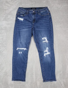 Women's Judy Blue Boyfriend Fit Factory Distressed Blue Jeans Fits 29x28 - Picture 1 of 4