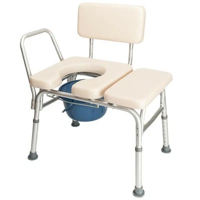 Silla de ducha de aluminio/cómoda de noche asiento acolchado para adultos, discapacidad médica Foto 1 de 4