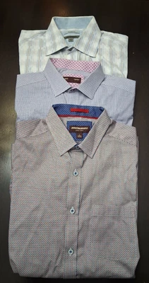 Paquete de 3 camisas de vestir para hombre Johnston & Murphy manga larga abotonadas talla L Foto 1 de 4