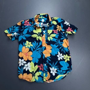 GAP Kinder Hawaiihemd mit Knopfleiste Jungen Large blau tropisch Blumen kurzarm - Bild 1 von 7