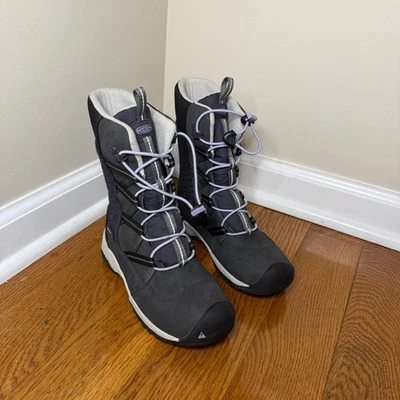 Keen Niños Impermeables Invierno Botas de Nieve Lila Púrpura Con Cordones Talla 1 Niño Pequeño Foto 1 de 4