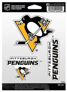 Pittsburgh Penguins Multi Sticker Triple Decal Sheet, 5x7 Inch, Flat Vinyl,... - Picture 1 of 7