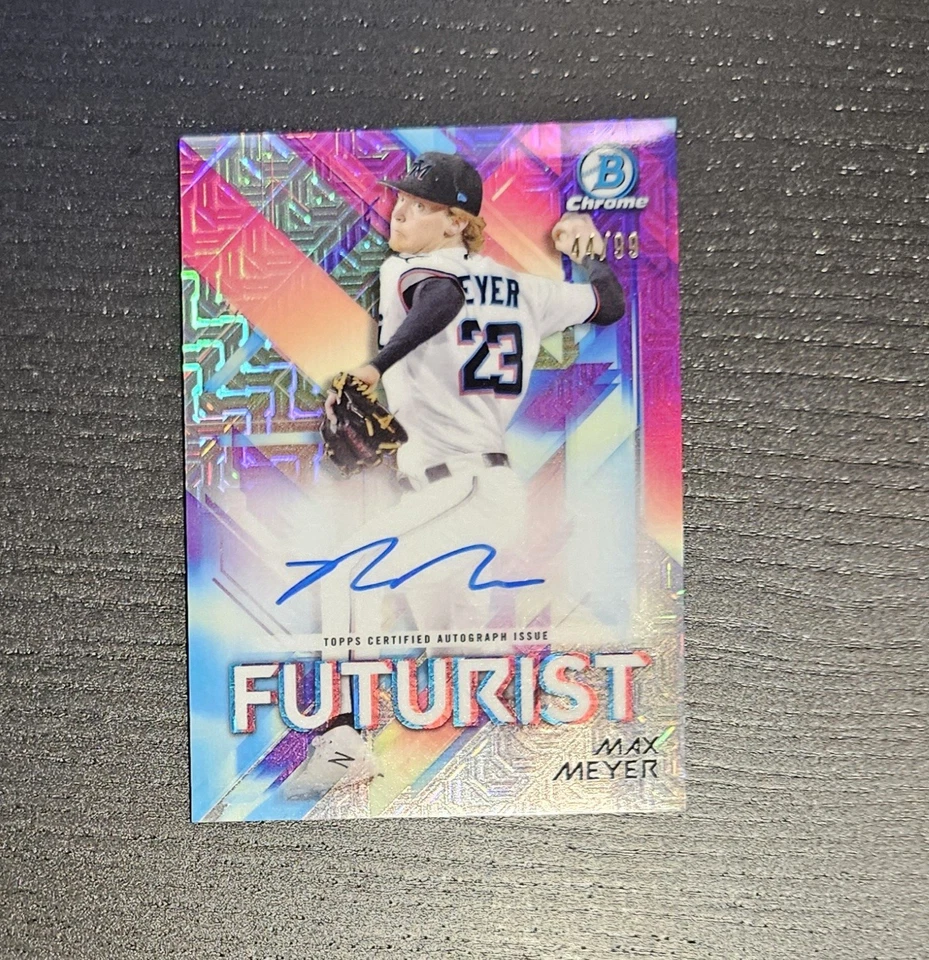 2021 Bowman Chrome Max Meyer Auto /99 Futurist Mojo #FA-MM Marlins Invest - Image 1 of 3