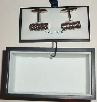 Gemelos NAUTICA genuinos con patrón de tono plateado, estilo # 31805, se vende por 35 $ Foto 1 de 2