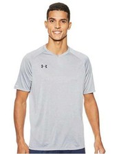 Under Armour Mens Tech 2.0 V-Neck Short-Sleeve T-Shirt, Steel (035)/Black, Size