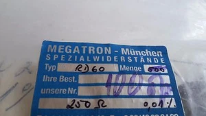 10 piezas Resistencias de precisión Megatron 250 ohM 1% 1/2W tipo RD60 c50 - Imagen 1 de 4