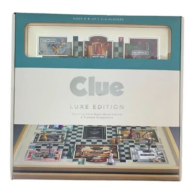 Clue Luxe Edition Solid Maple Wood Cabinet & Premium Components Board Game New - Image 1 of 4