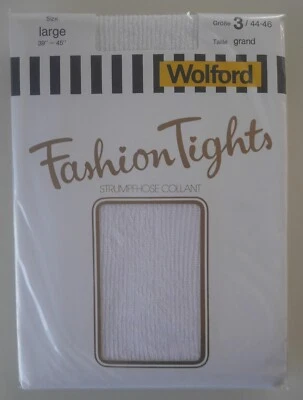 Absolute Rarity: Wolford Fashion Tights! Size L! White! Net! "Beginner Model" - Image 1 of 4