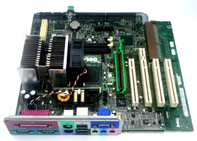 DELL GX150 MOTHERBOARD 05J890 + 566MHz INTEL CELERON CPU SL46T + HS & FAN + I/O - Image 1 of 4