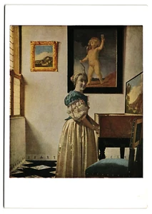 Postcard Vermeer: A Lady at the Virginals Art Painting - Picture 1 of 2