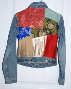 Damen GAP Distressed Jeans Jeans Jeansjacke Größe Small 100% Baumwolle Bunt BOHO - Bild 1 von 8
